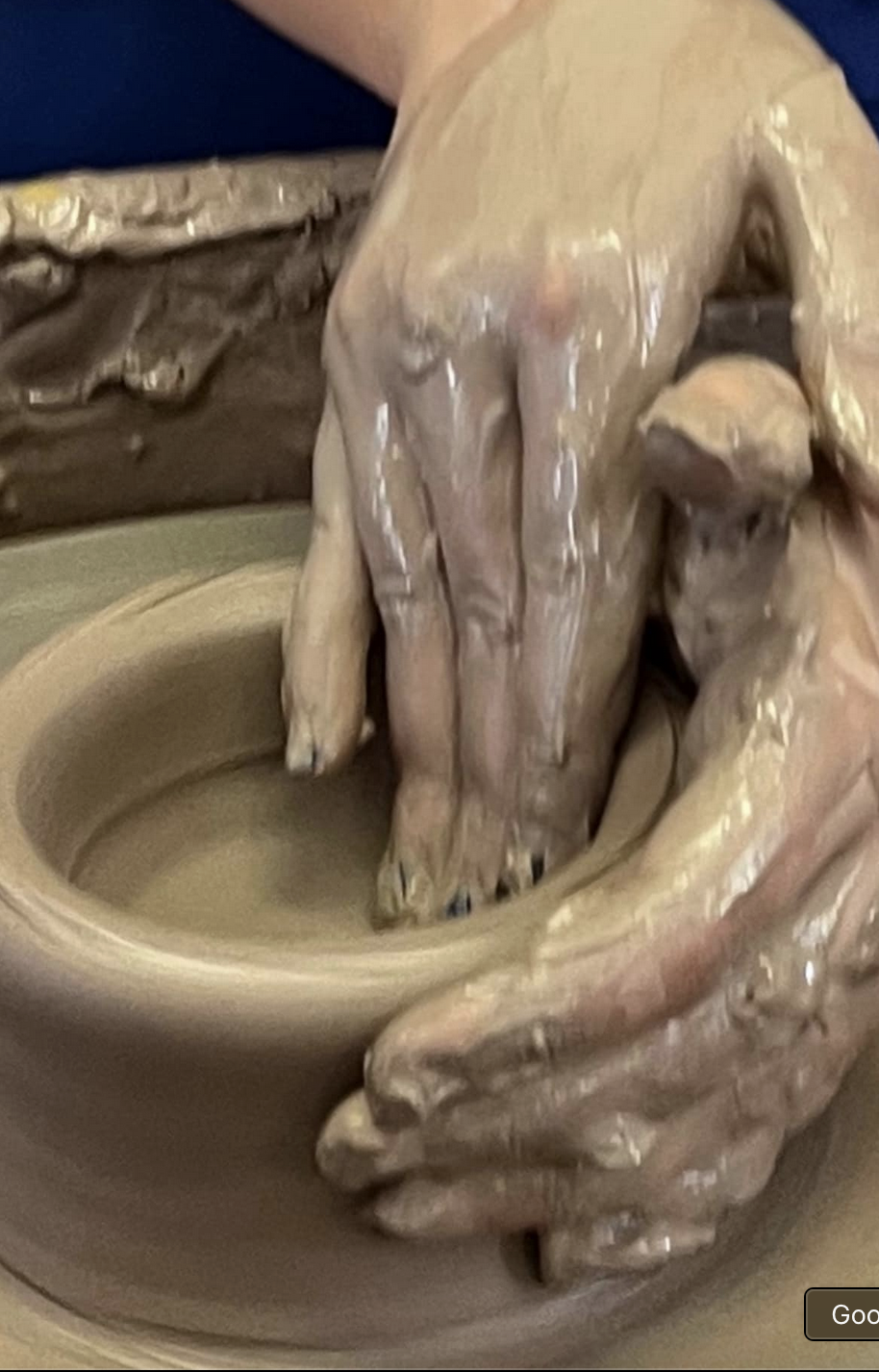 throwing clay closeup